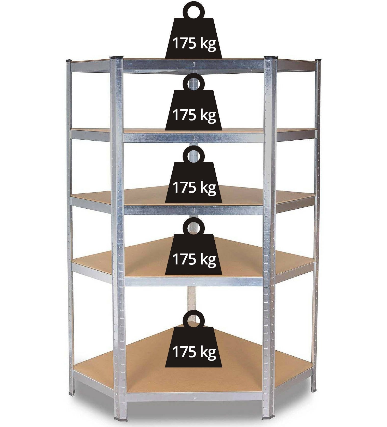 REGAŁ MAGAZYNOWY NAROŻNY METALOWY GC9030 MDF 875KG