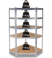 REGAŁ MAGAZYNOWY NAROŻNY METALOWY GC9030 MDF 875KG