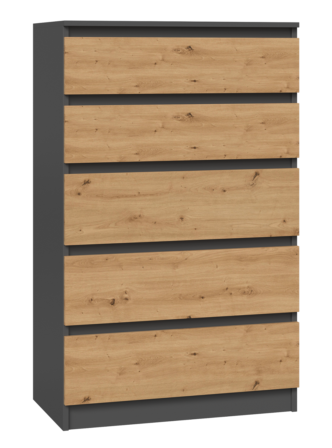 KOMODA SZAFKA 5 SZUFLAD M5 ANTRACYT / ARTISAN