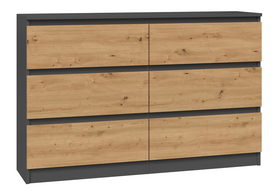 KOMODA MALWA M6 120 - ANTRACYT / DĄB ARTISAN