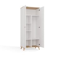 Szafa Ubraniowa OLYMPO 2D BIAŁA DĄB ARTISAN 80 Cm Drążek 2 Drzwi Sypialnia