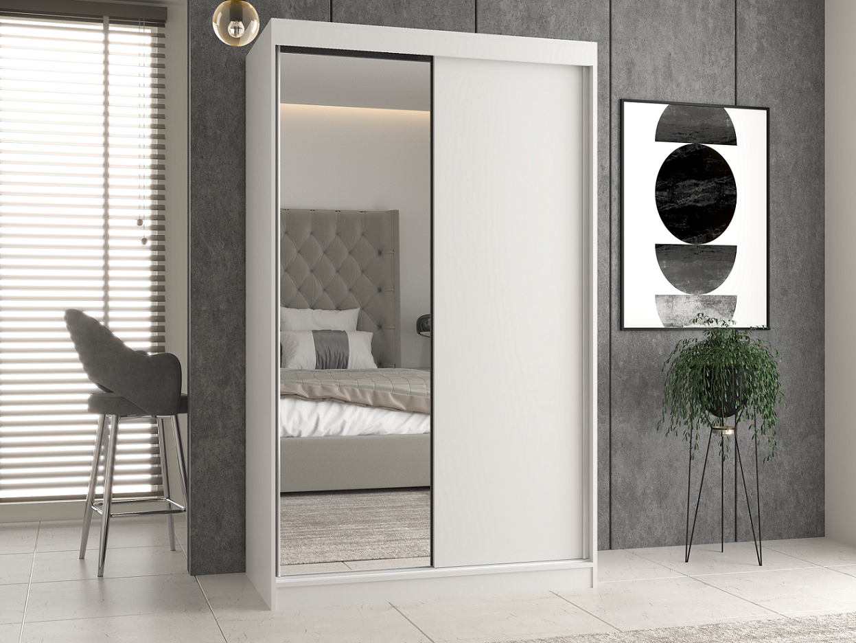 SZAFA PRZESUWNA IGA 120 CM 1 LUSTRO BIEL MAT