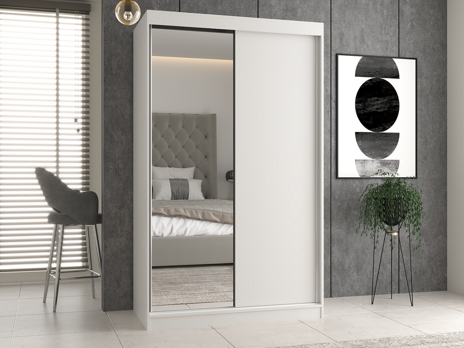 SZAFA PRZESUWNA IGA 120 CM 1 LUSTRO BIEL MAT