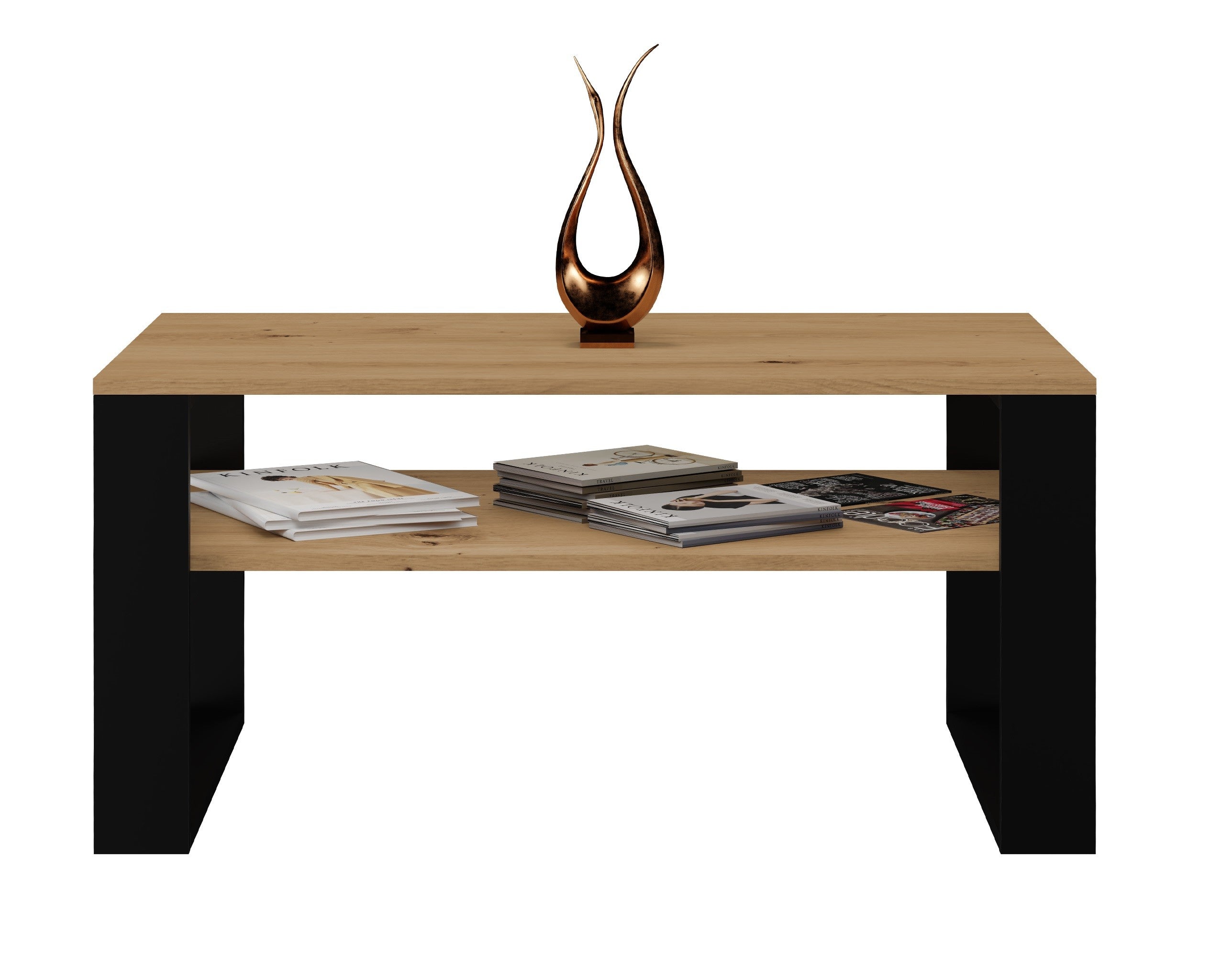 STOLIK KAWOWY ŁAWA MODERN 1P DĄB ARTISAN CZERŃ