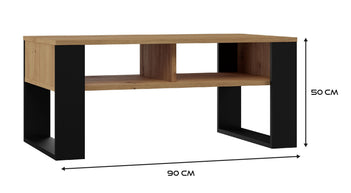 STOLIK KAWOWY ŁAWA MODERN 2P DĄB ARTISAN CZARNY