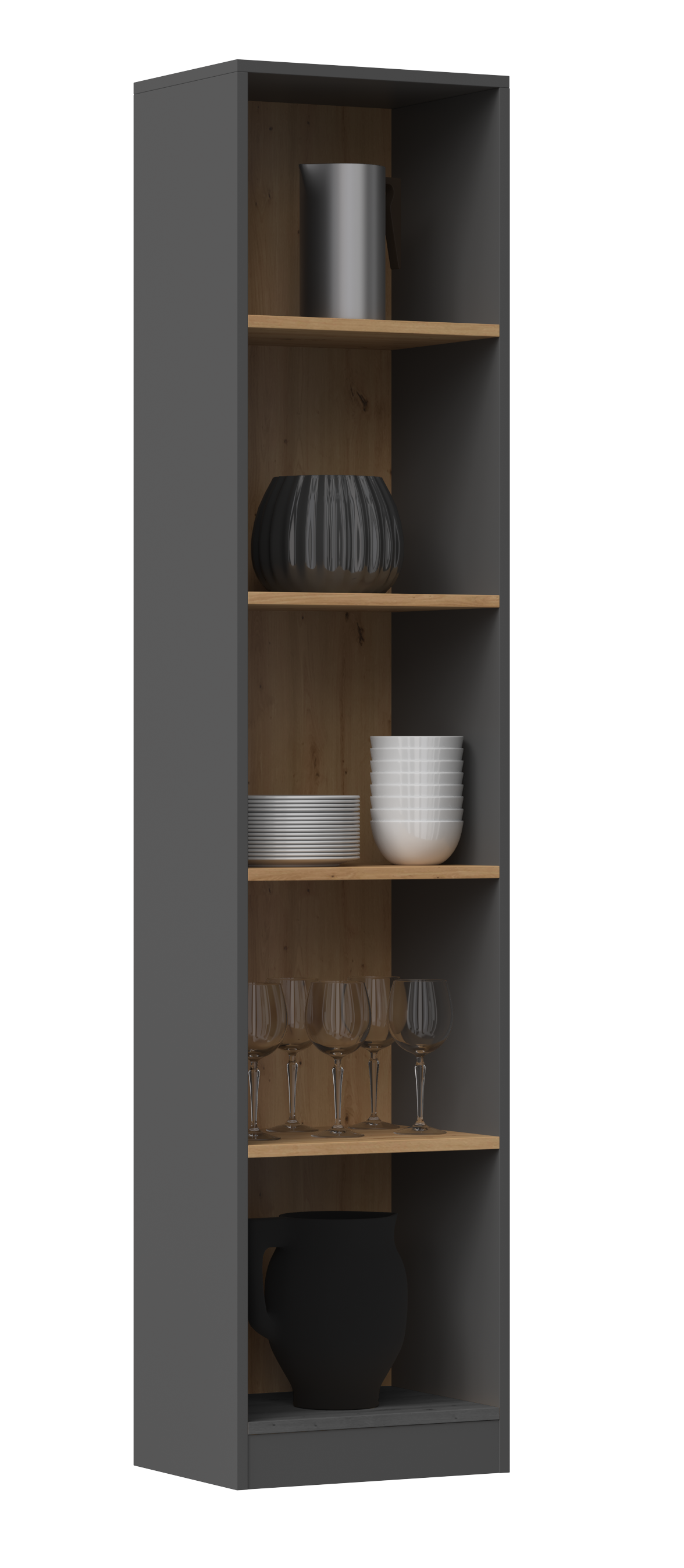 REGAŁ R40 40CM NA KSIĄŻKI ANTRACYT DĄB ARTISAN