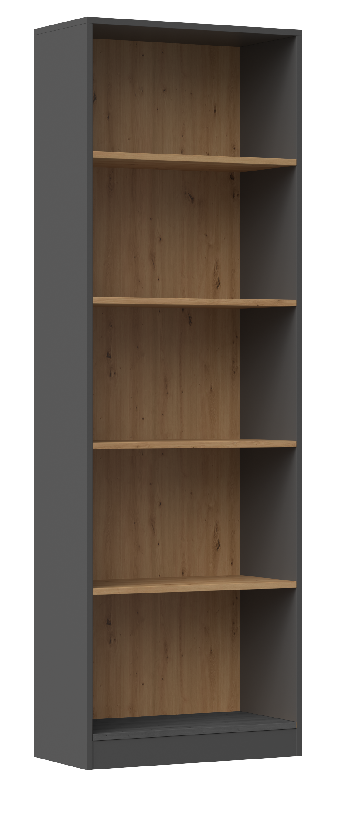 REGAŁ R60 NA KSIĄŻKI 60 CM ANTRACYT / DĄB ARTISAN