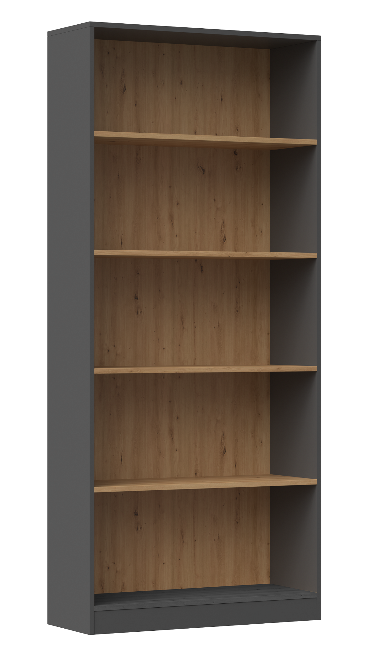REGAŁ R80 NA KSIĄŻKI 80 CM ANTRACYT / DĄB ARTISAN