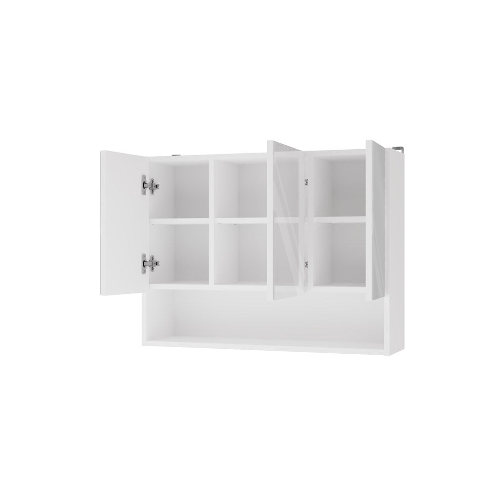 Szafka Łazienkowa Wisząca POLA 3DL/P BIAŁY 80 Cm 3 Lustra z Półką
