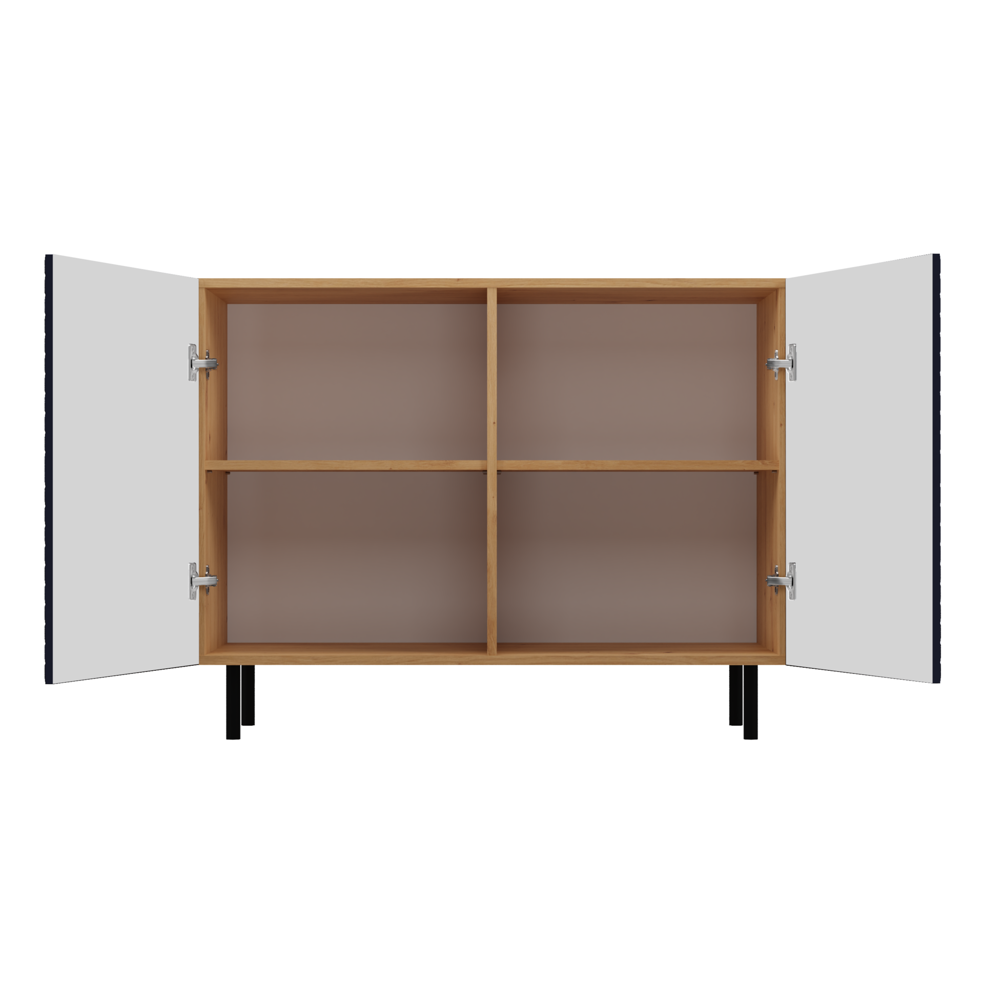 KOMODA KAMA2 SLIM RYFLOWANY FRONT LAMELE GRANATOWA