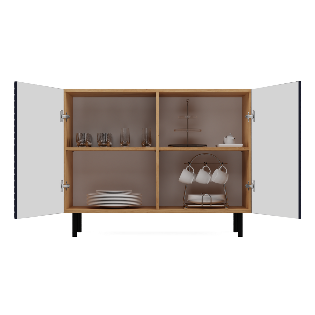 KOMODA KAMA2 SLIM RYFLOWANY FRONT LAMELE GRANATOWA