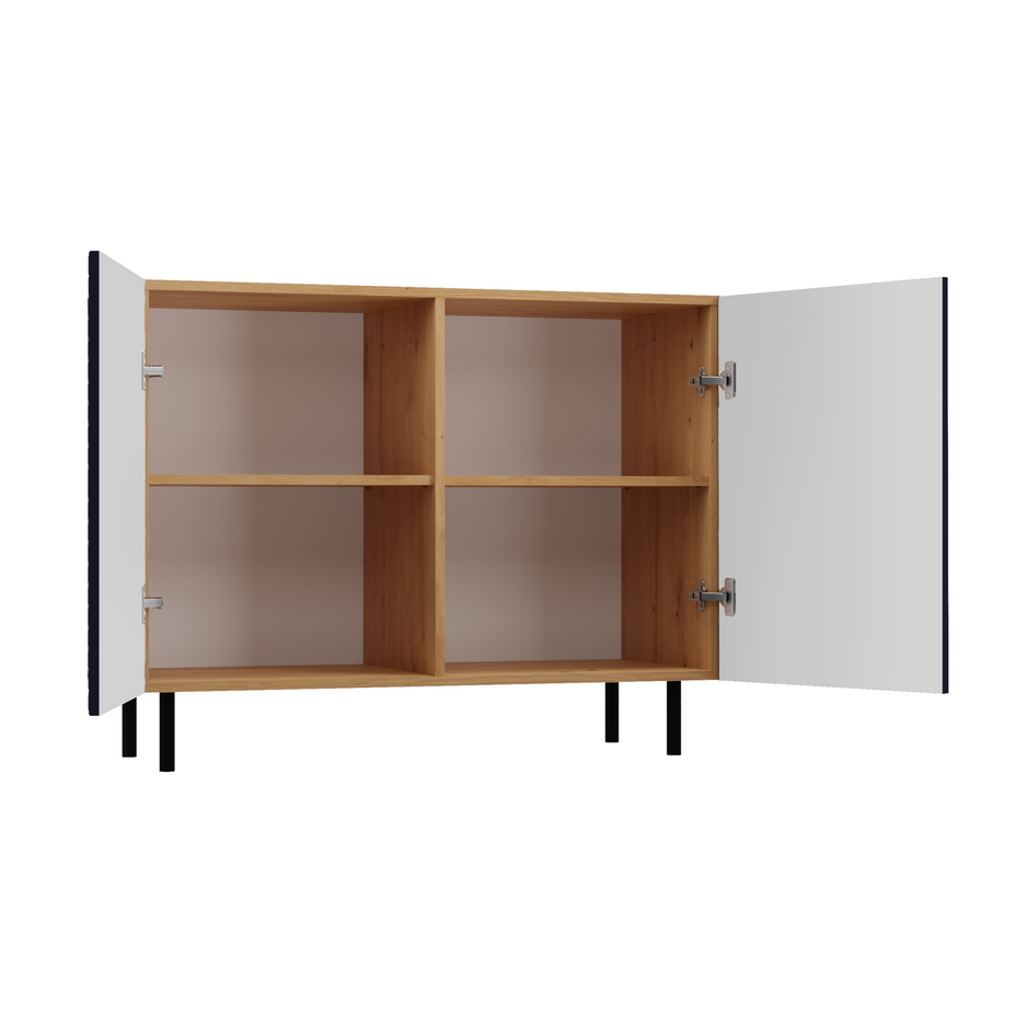 KOMODA KAMA2 SLIM RYFLOWANY FRONT LAMELE GRANATOWA