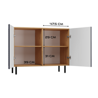 KOMODA KAMA2 SLIM RYFLOWANY FRONT LAMELE GRANATOWA