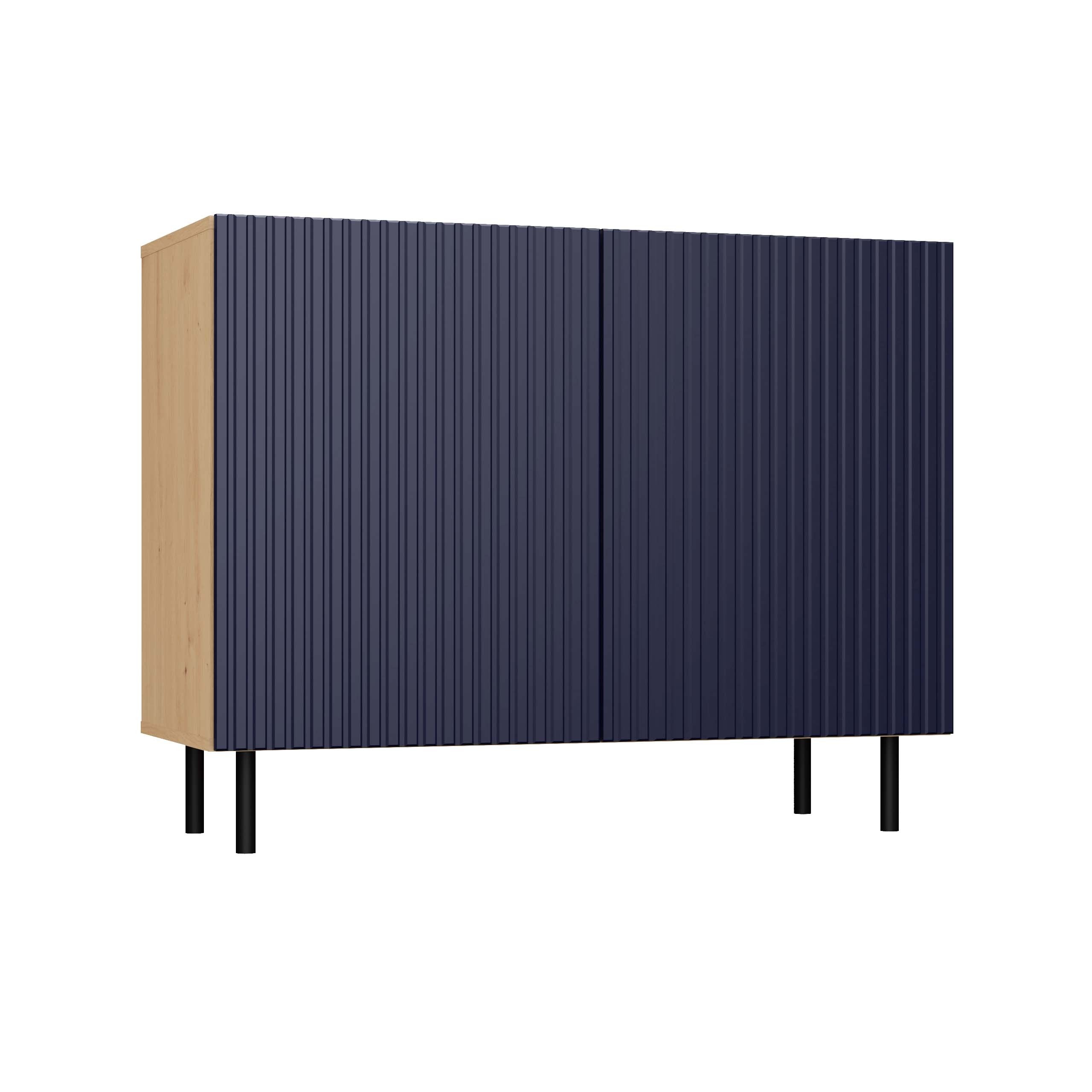 KOMODA KAMA2 SLIM RYFLOWANY FRONT LAMELE GRANATOWA
