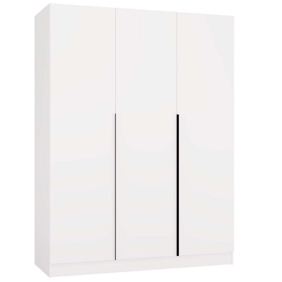Szafa SENSO 3D 150 CM 3 Drzwi Czarne Uchwyty Do Salonu Sypialni BIEL