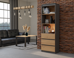 REGAŁ BIUROWY RS-60 ANTRACYT DĄB ARTISAN