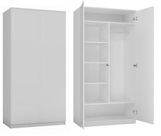 SZAFA GARDEROBA DRZWI PÓŁKI SD-90 BIAŁA