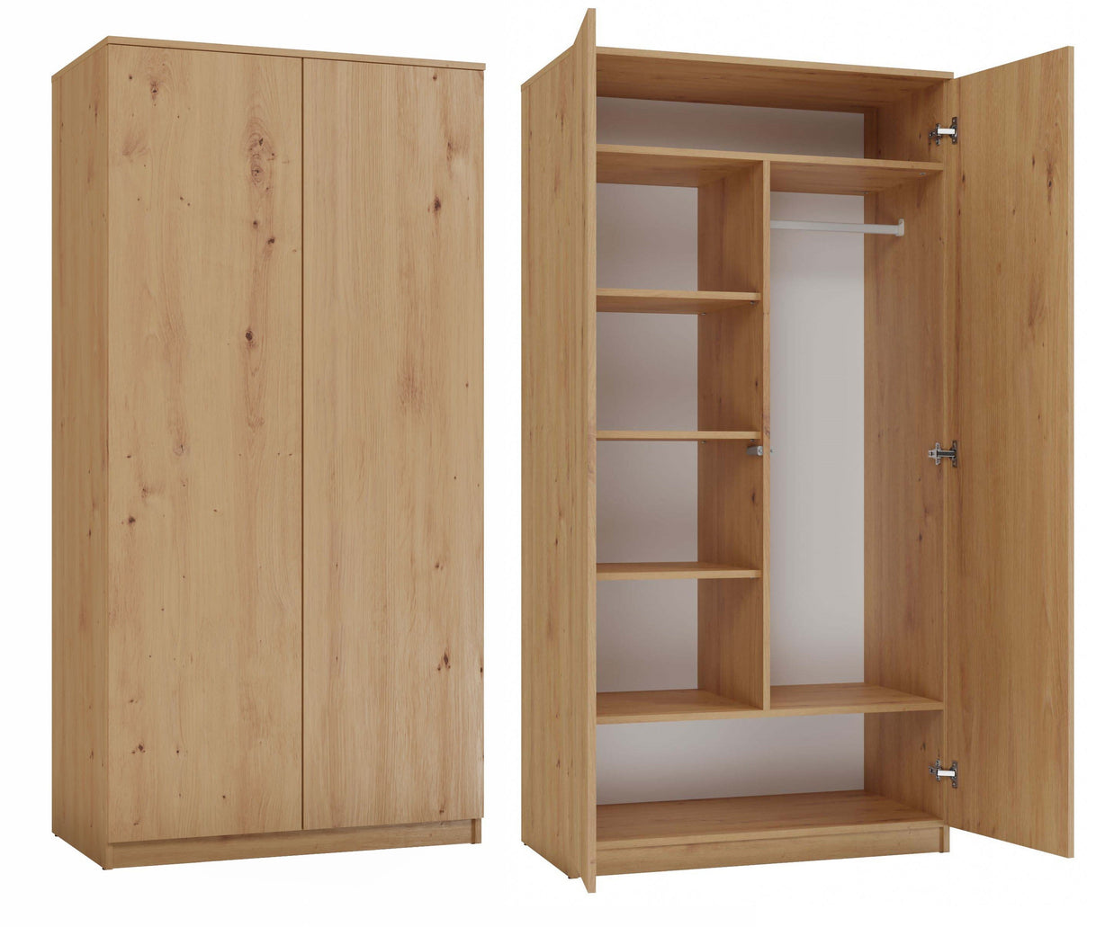 SZAFA GARDEROBA DRZWI PÓŁKI SD-90 DĄB ARTISAN