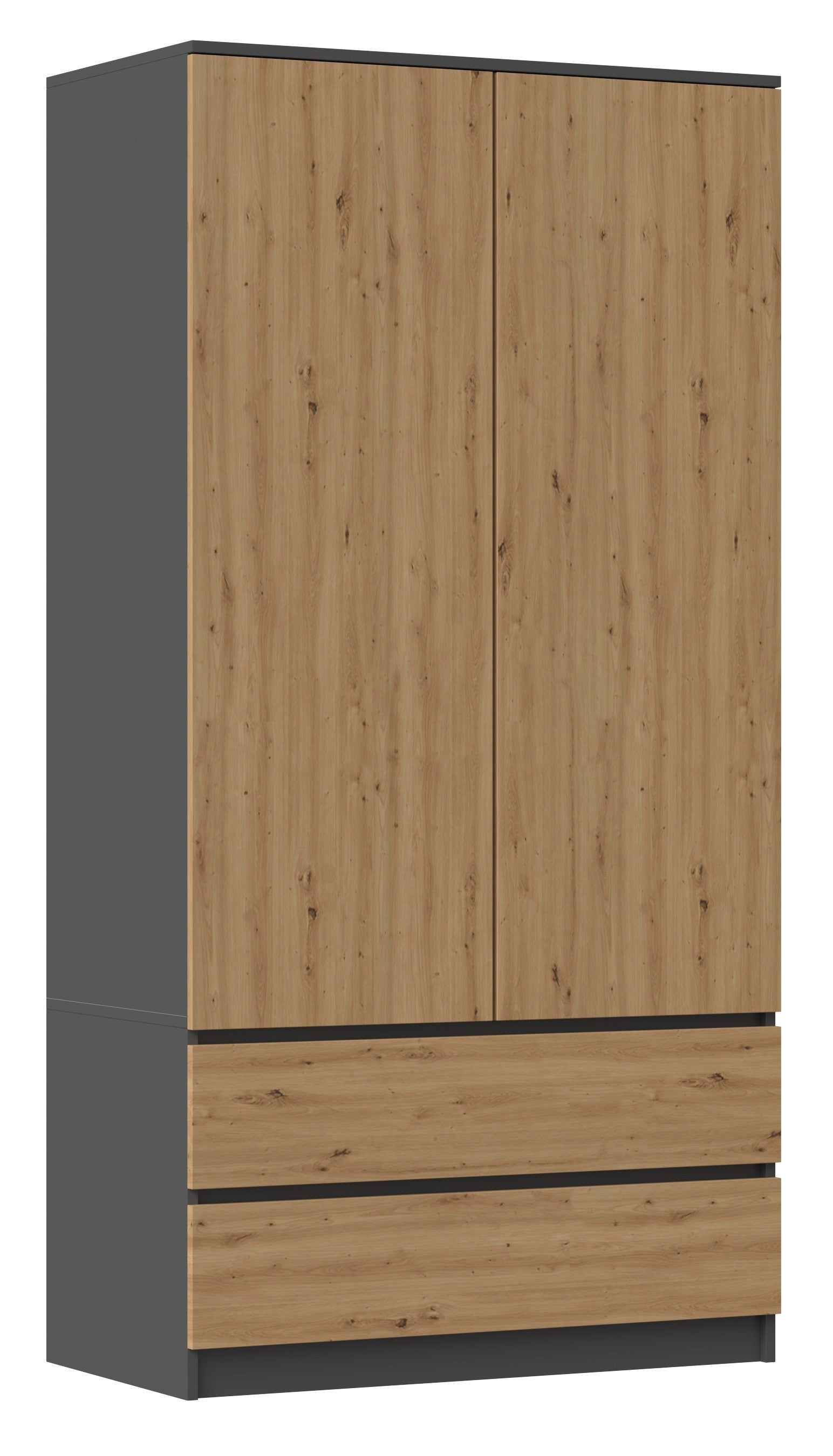 SZAFA GARDEROBA SS-90 ANTRACYT / DĄB ARTISAN