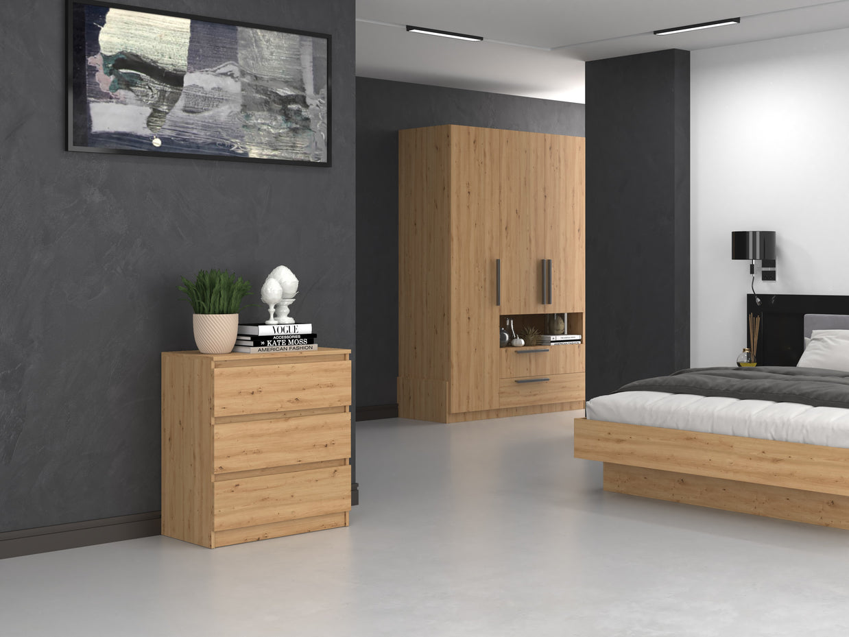 KOMODA SZAFKA 3 SZUFLADY M3 M3 DĄB ARTISAN