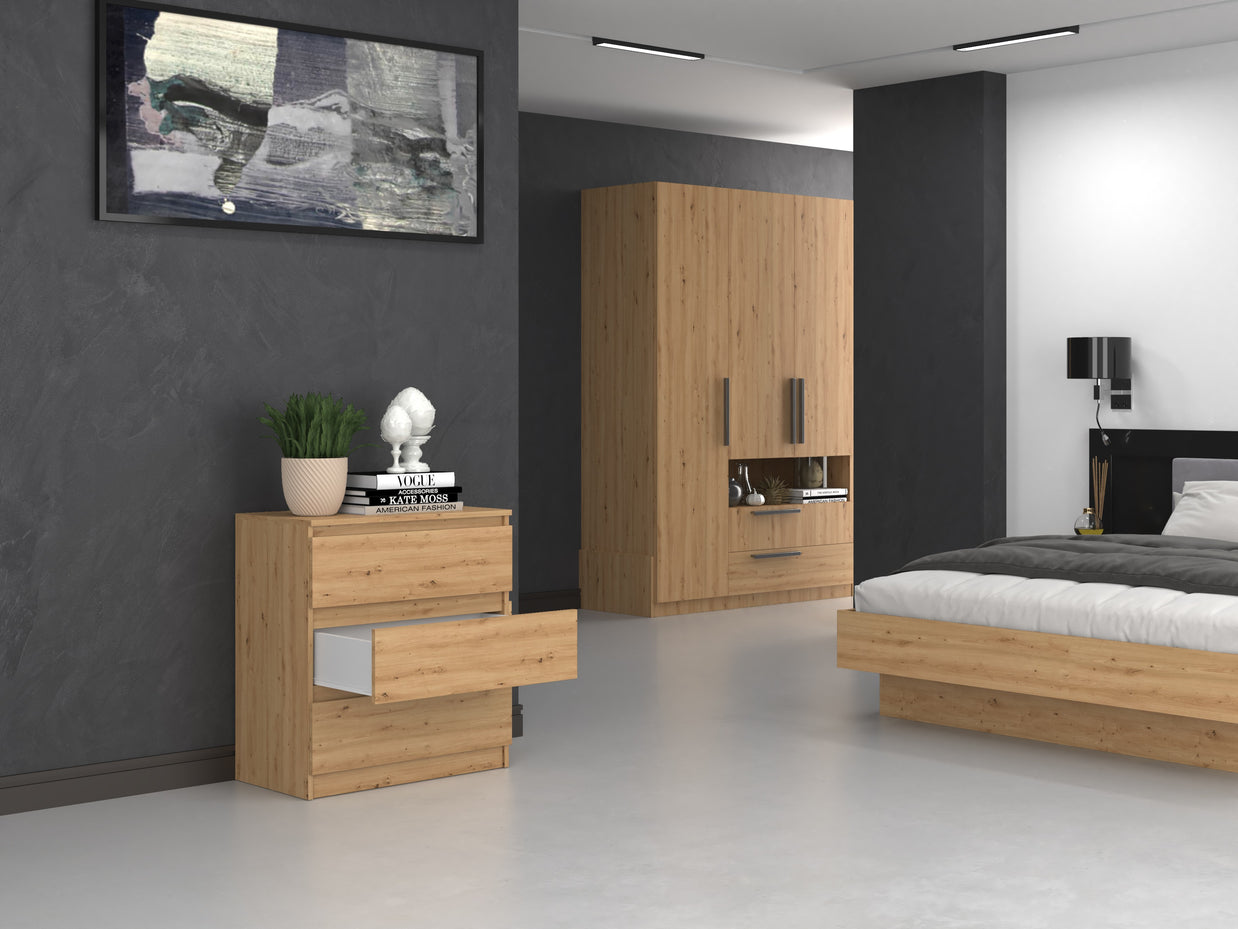 KOMODA SZAFKA 3 SZUFLADY M3 M3 DĄB ARTISAN