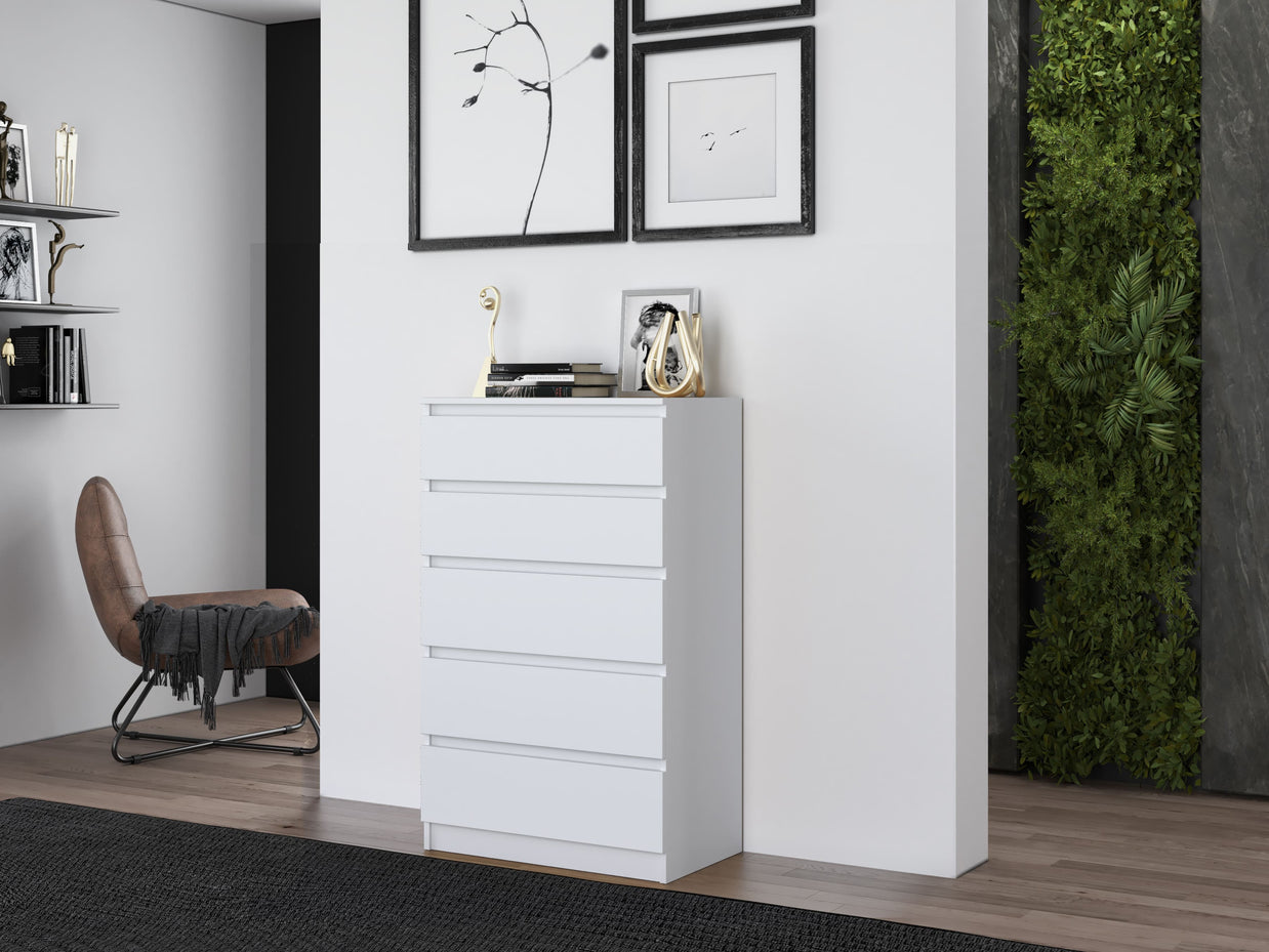 KOMODA SZAFKA 5 SZUFLAD M5 BIEL