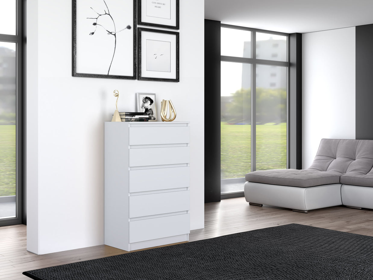 KOMODA SZAFKA 5 SZUFLAD M5 BIEL