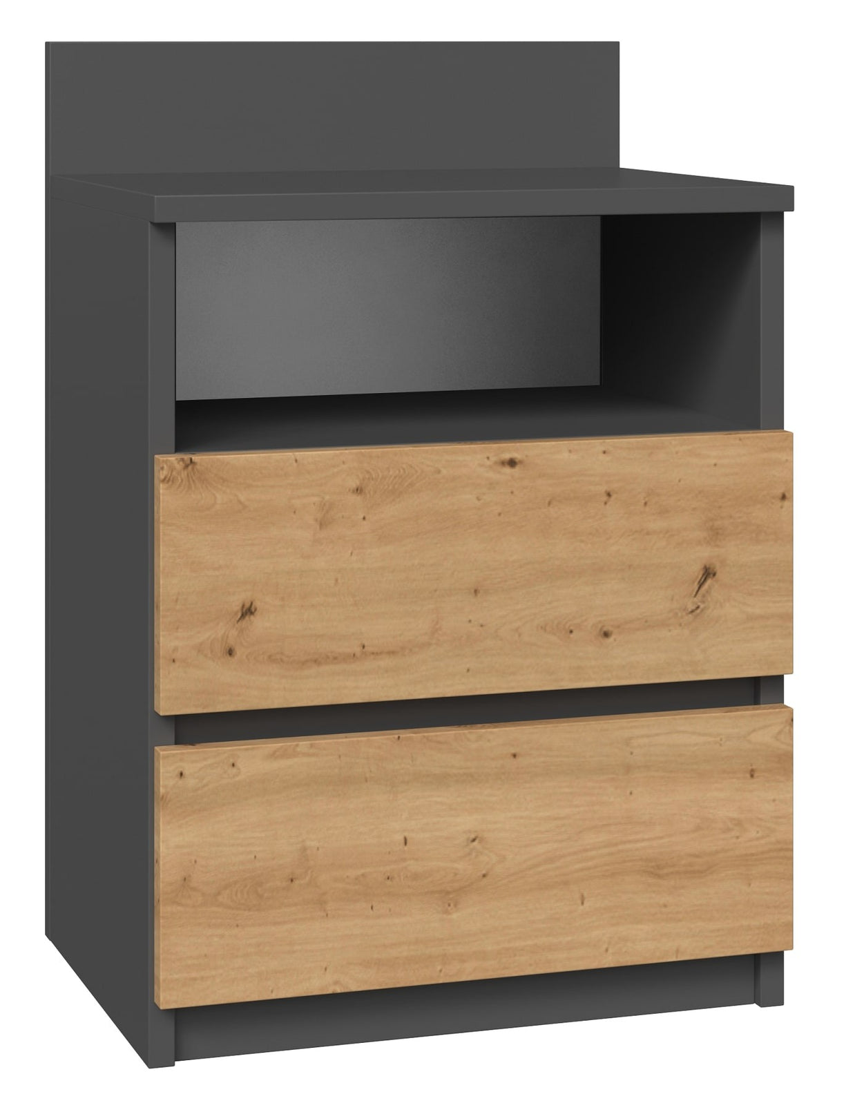 SZAFKA NOCNA MALWA M1 - ANTRACYT / DĄB ARTISAN