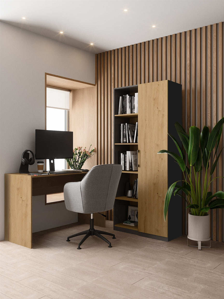 REGAŁ BIUROWY RD-80 ANTRACYT DĄB ARTISAN