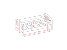 ŁÓŻKO DZIECIĘCE CLASSIC 160 BIAŁE  Z SZUFLADĄ I MATERACEM 160/80