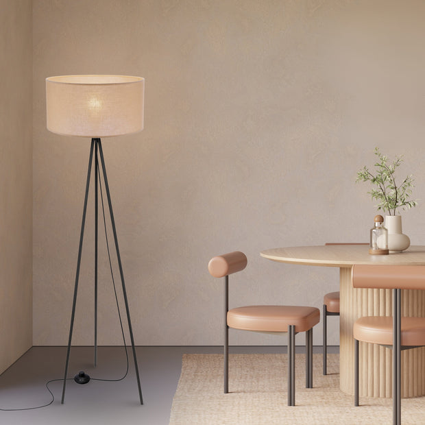 SHANTI lampa pod³ogowa czarny 1x40W E27 abażur beżowy - 5903034838760_A9422.jpg