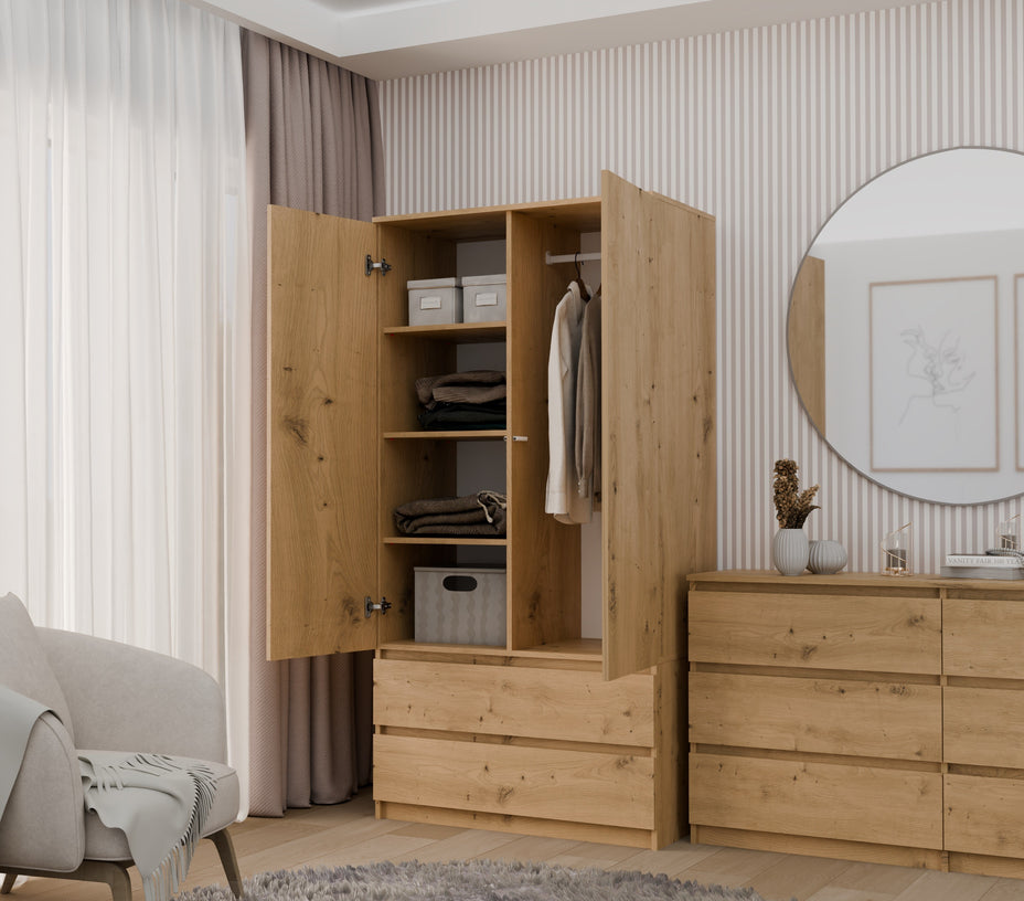 SZAFA GARDEROBA SS-90 DĄB ARTISAN