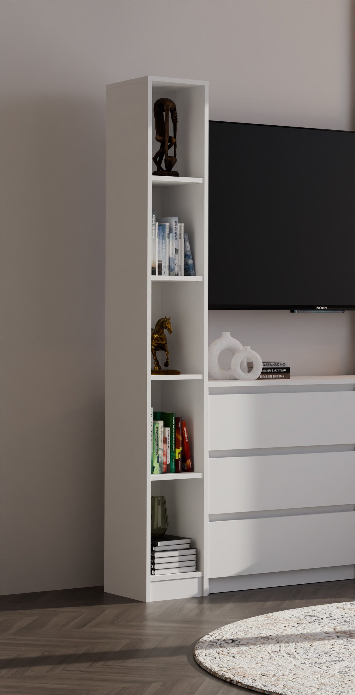 REGAŁ R25 NA KSIĄŻKI 25CM BIAŁY