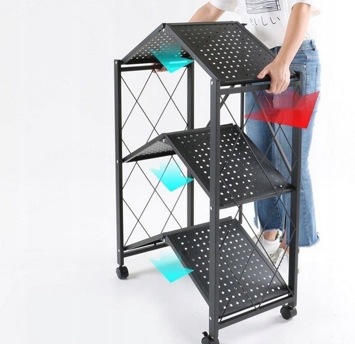 REGAŁ SKŁADANY MAGAZYNOWY FS003 CZARNY 3 PÓŁKI