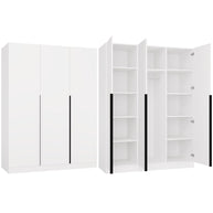 Szafa SENSO 3D 150 CM 3 Drzwi Czarne Uchwyty Do Salonu Sypialni BIEL