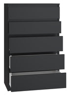 KOMODA SZAFKA 5 SZUFLAD M5 CZERŃ