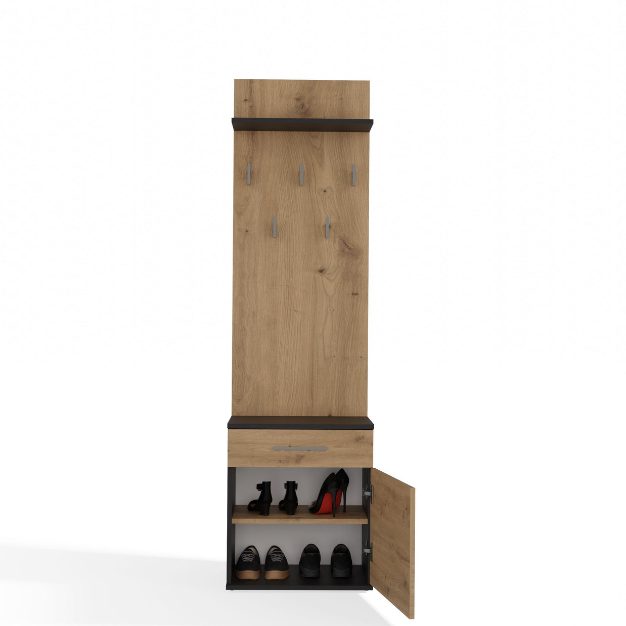 WIESZAK SZAFKA NA BUTY DUO ANTRACYT DĄB ARTISAN