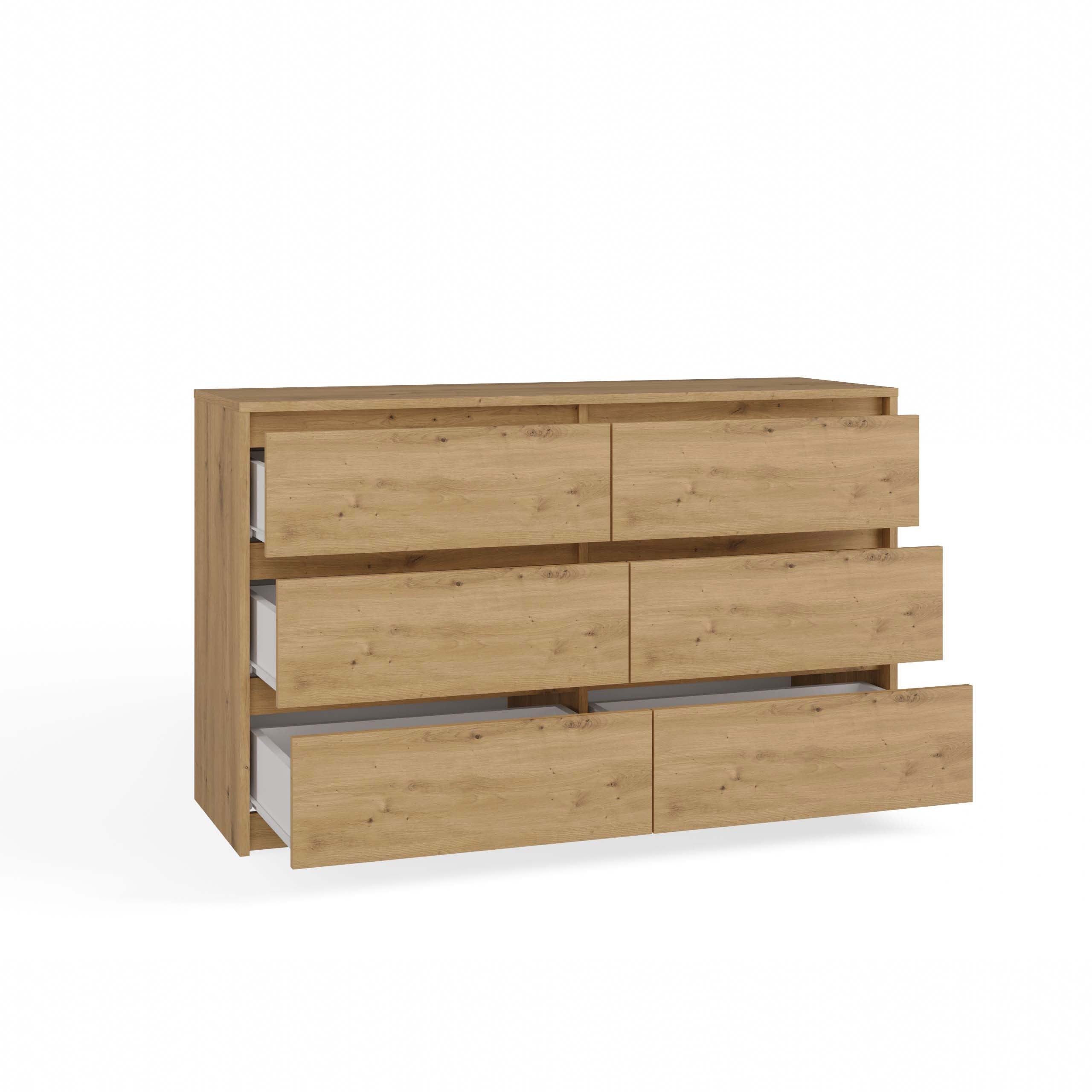 KOMODA SZAFKA KARO 6 SZUFLAD K120 DĄB ARTISAN