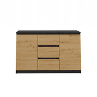 KOMODA 2D3S 120 DRZWI SZUFLADY ANTRACYT DĄB ARTISAN