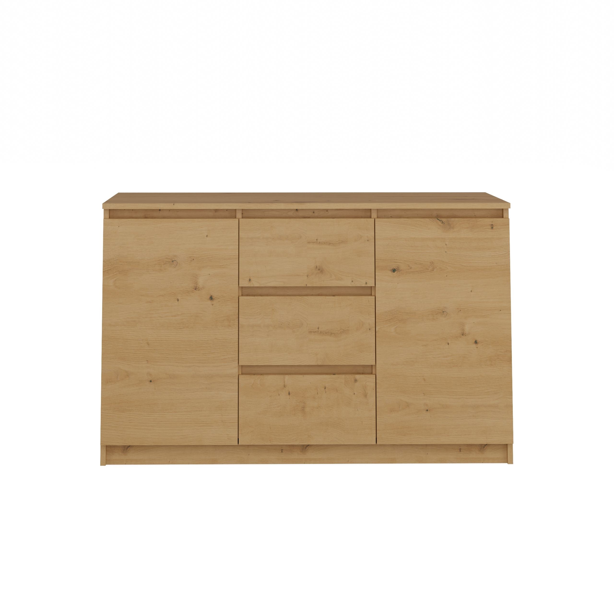 KOMODA 2D3S 120 DRZWI SZUFLADY DĄB ARTISAN