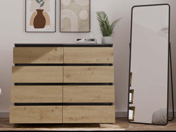 KOMODA MALWA M8 140 ANTRACYT / DĄB ARTISAN