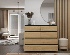 KOMODA MALWA M8 140 ANTRACYT / DĄB ARTISAN