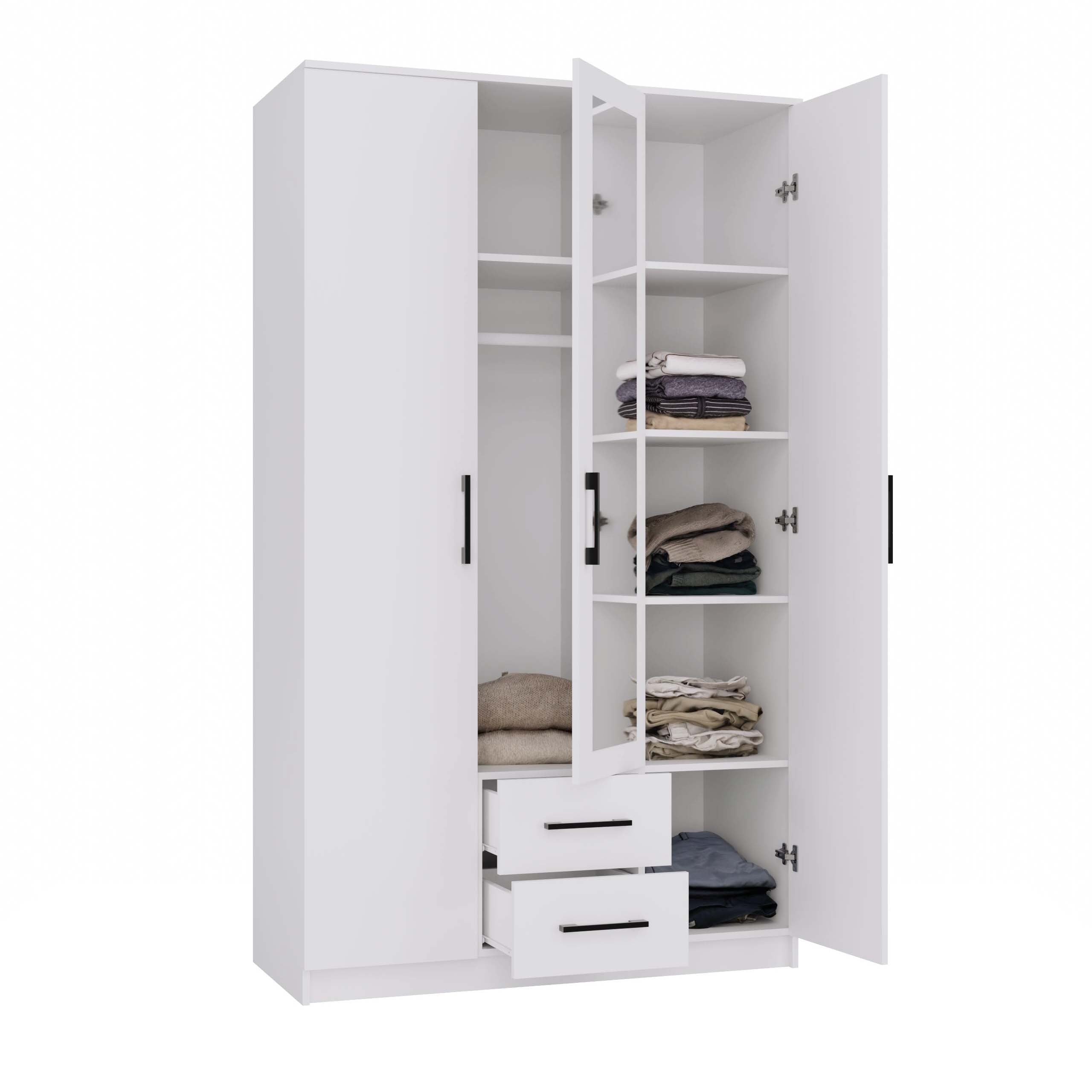 SZAFA ROMANA 120 LUSTRO 2 SZUFLADY 120CM BIEL