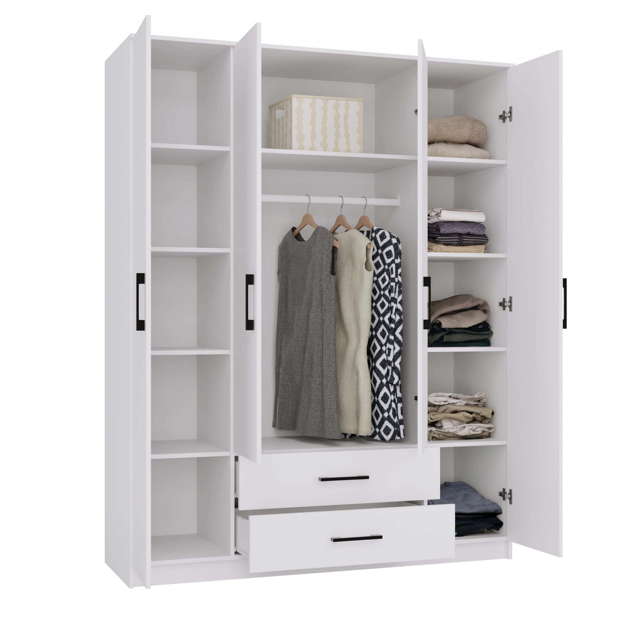 SZAFA ROMANA 160 BEZ LUSTRA 2 SZUFLADY 160CM BIEL