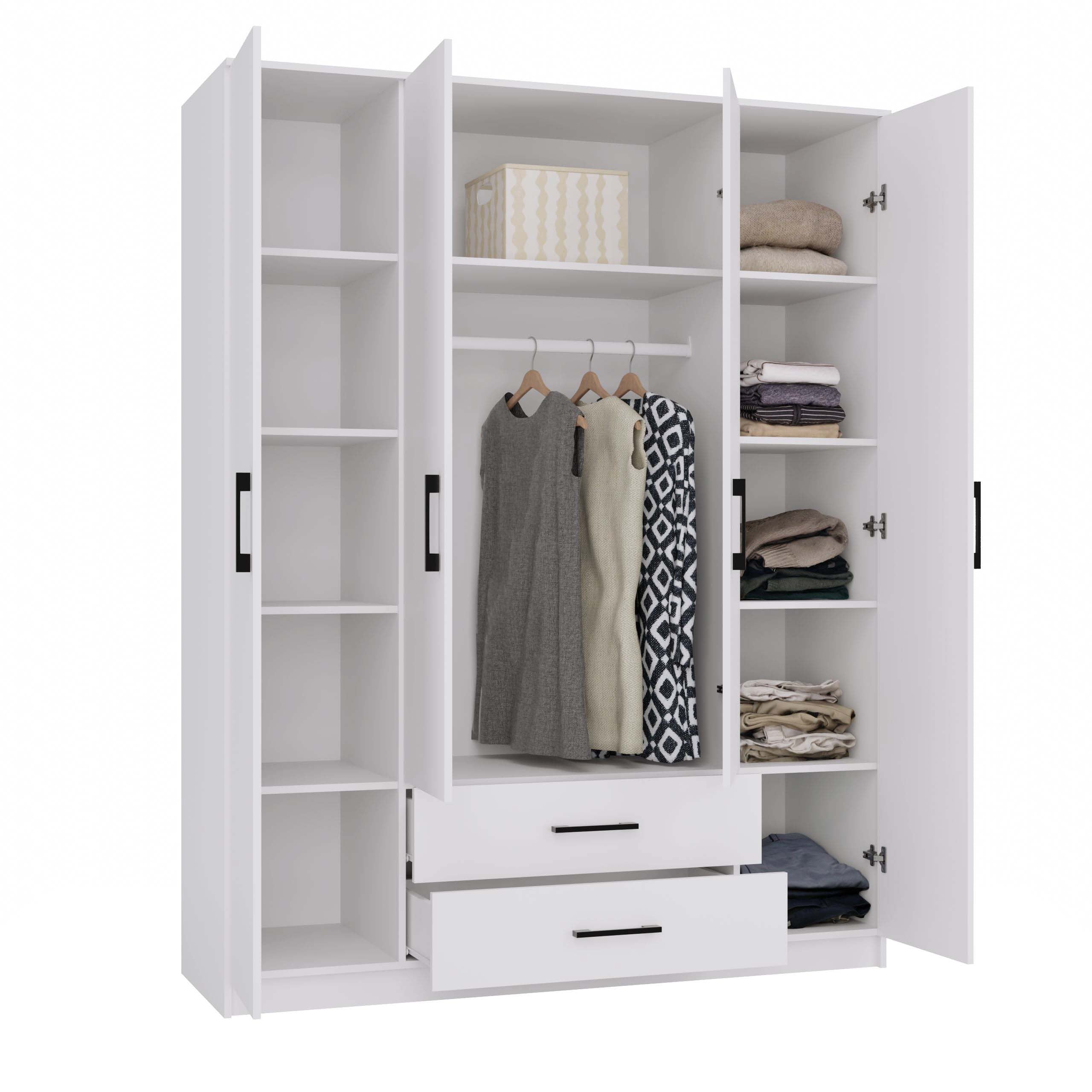 SZAFA ROMANA 160 BEZ LUSTRA 2 SZUFLADY 160CM BIEL