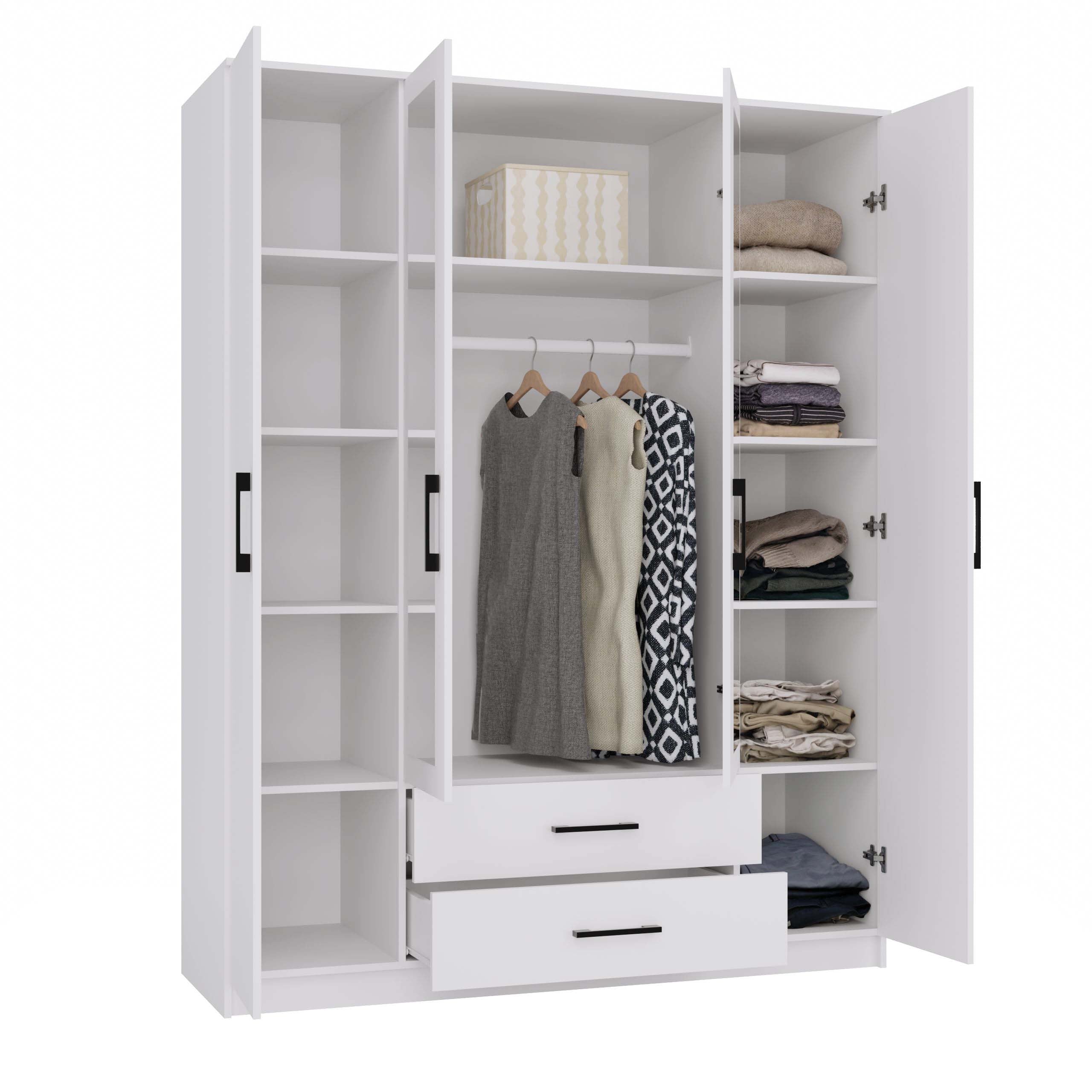 SZAFA ROMANA 160 LUSTRO 2 SZUFLADY 160CM BIEL