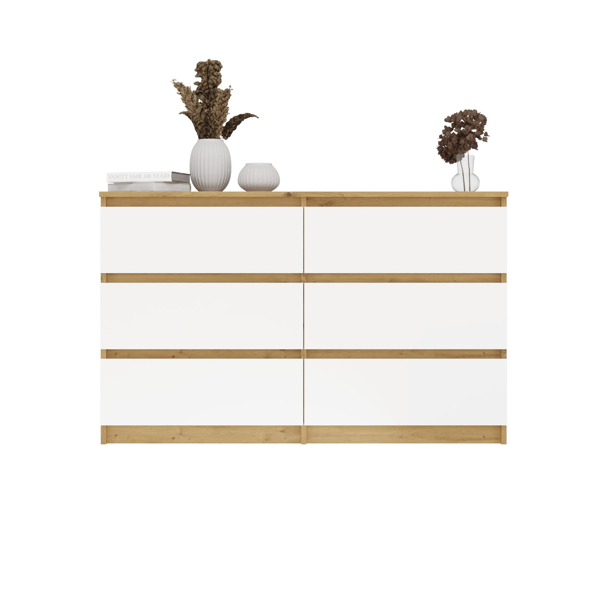 KOMODA MALWA M6 120 DĄB ARTISAN / BIAŁY