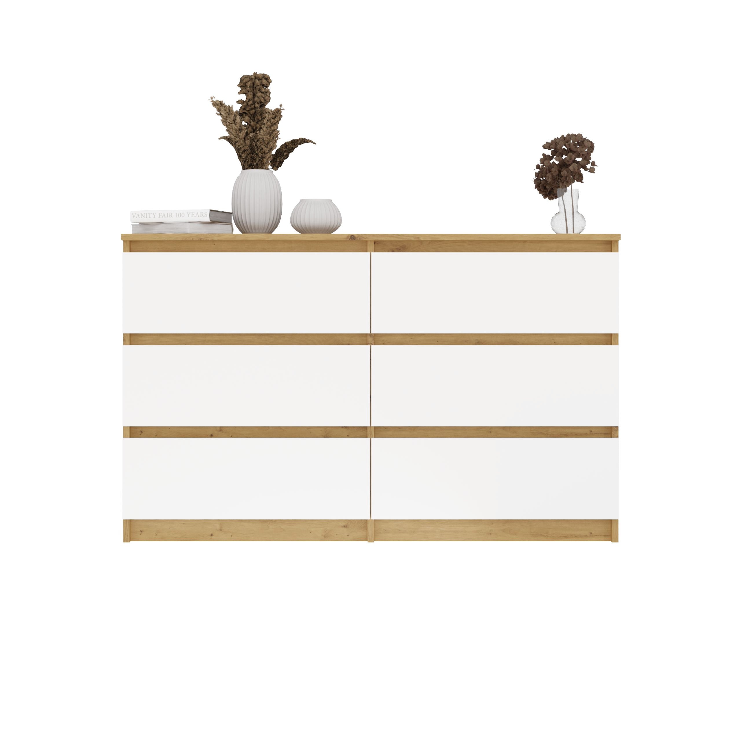 KOMODA MALWA M6 120 DĄB ARTISAN / BIAŁY