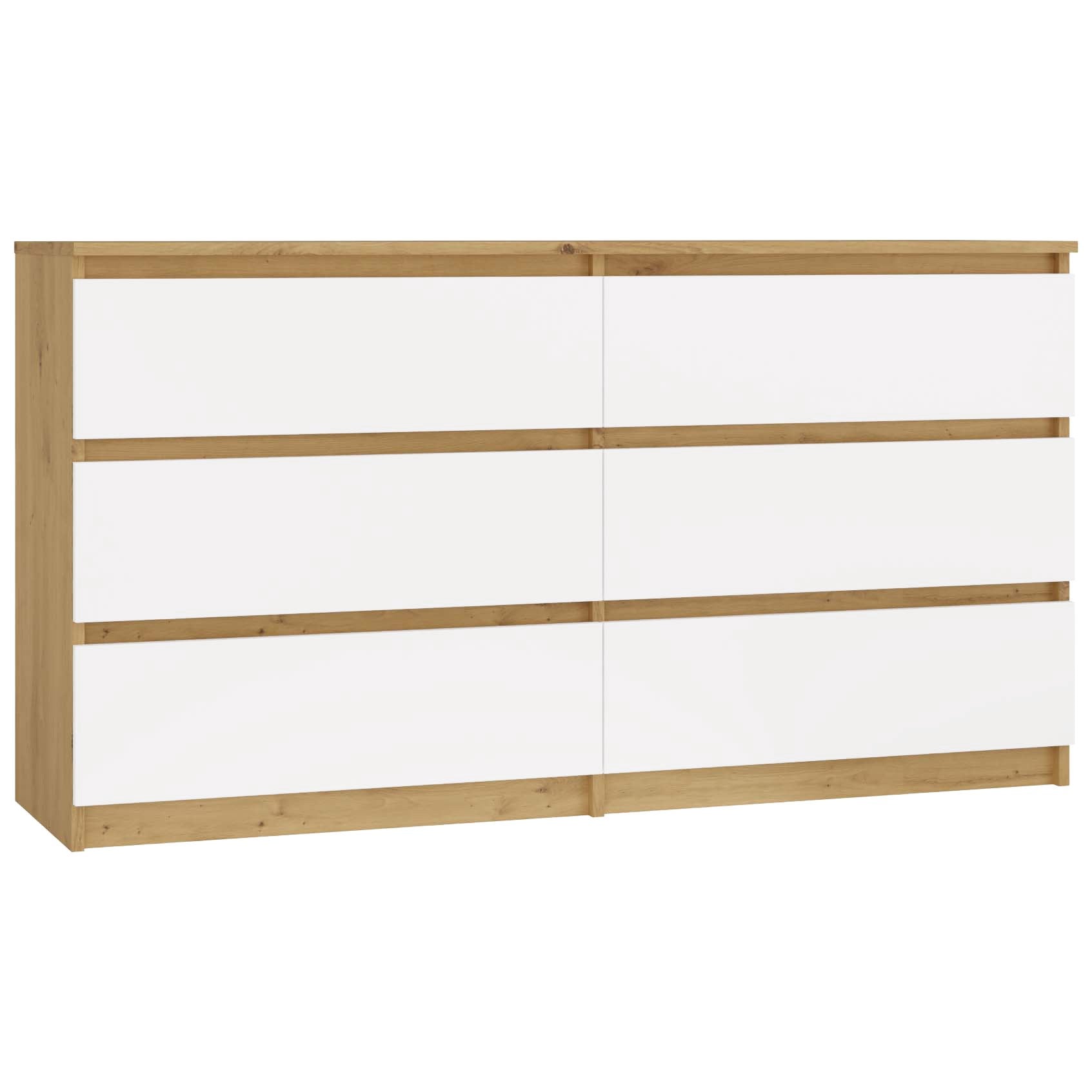 KOMODA MALWA M6 140 DĄB ARTISAN / BIAŁY