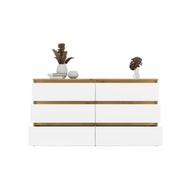 KOMODA MALWA M6 140 DĄB ARTISAN / BIAŁY